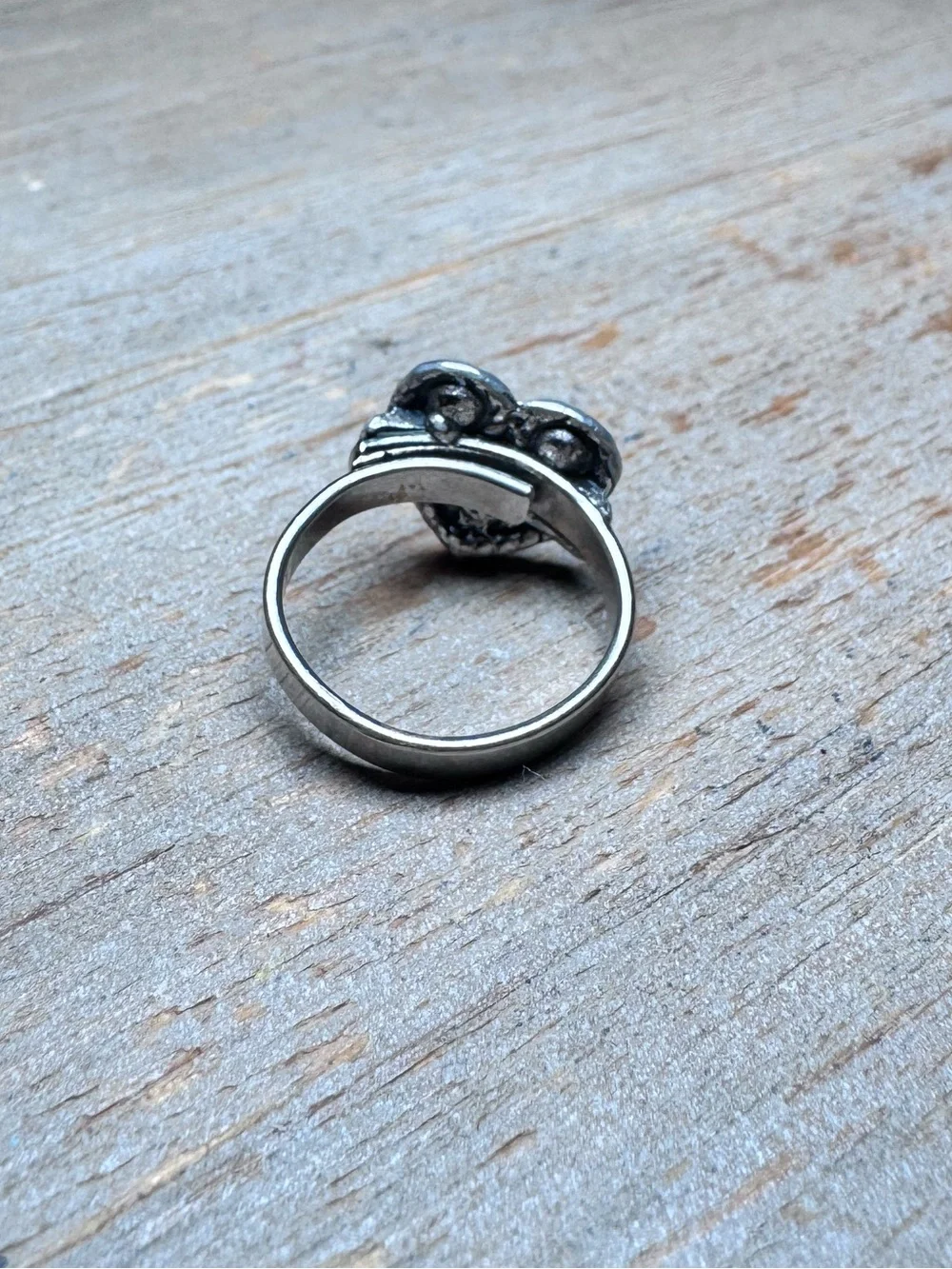 Vintage Silver Tone Turquoise Heart Ring